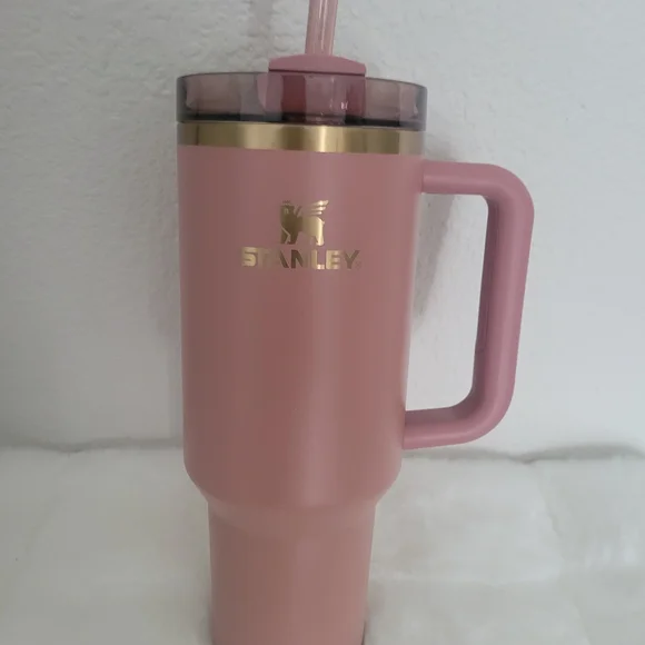 Stanley Rose Tumbler with Handle and Straw - Picture 1 of 5